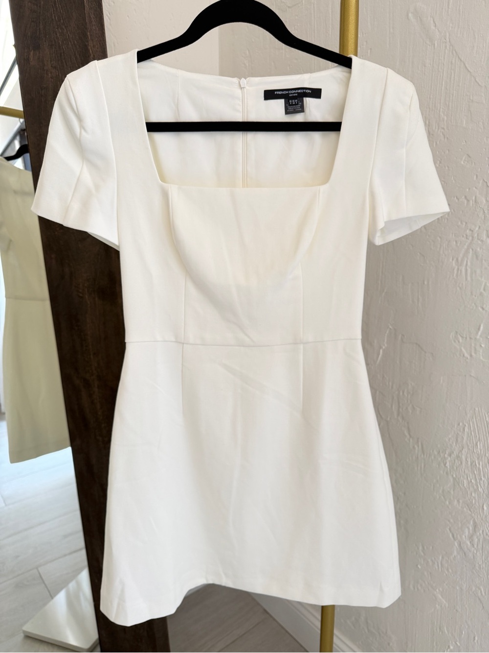 French Connection White Square Neck Mini Dress in size 4 NWOT